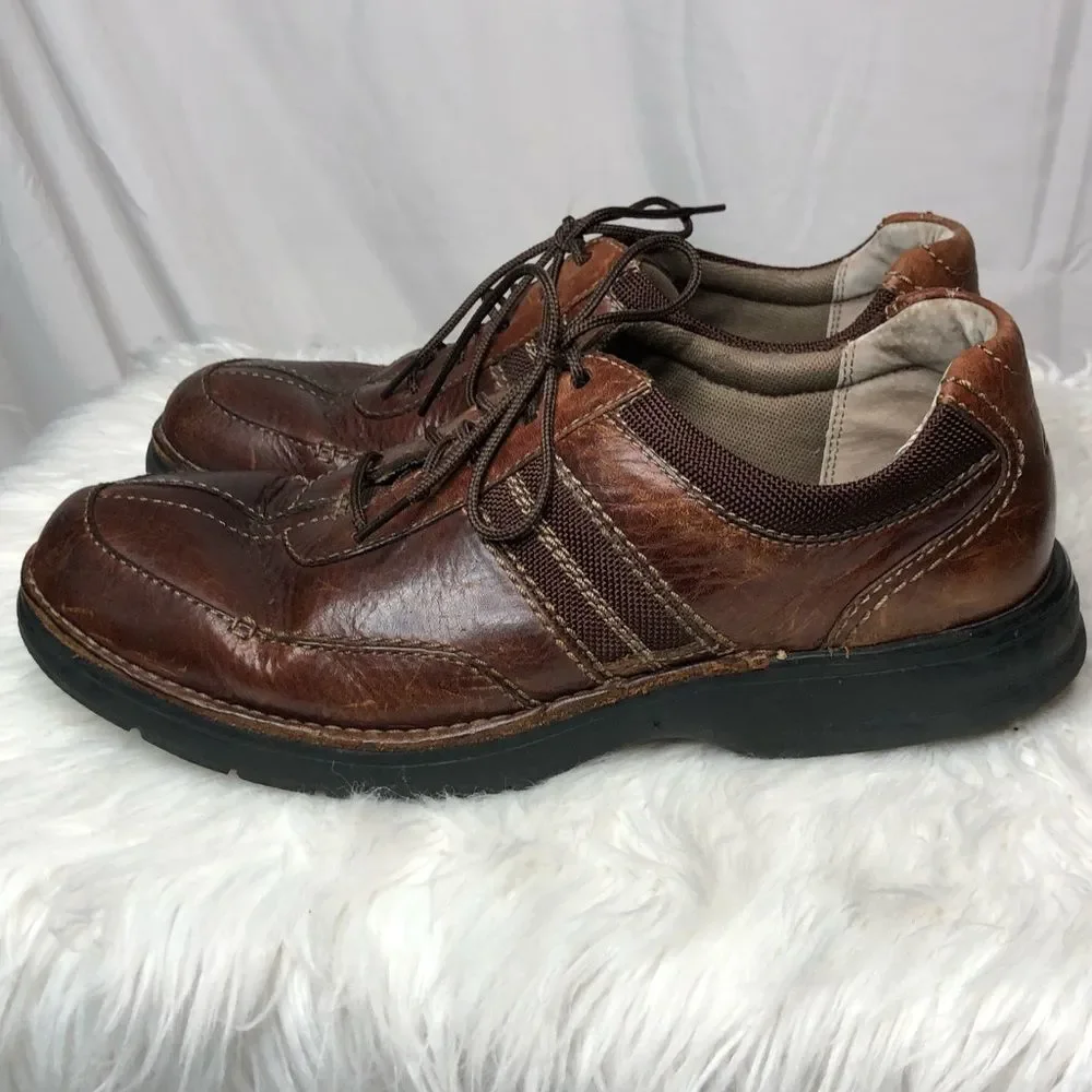 Men's Clarks Oxfords Shoes Brown Leather Lightweight Laced Size 9.5M 82469